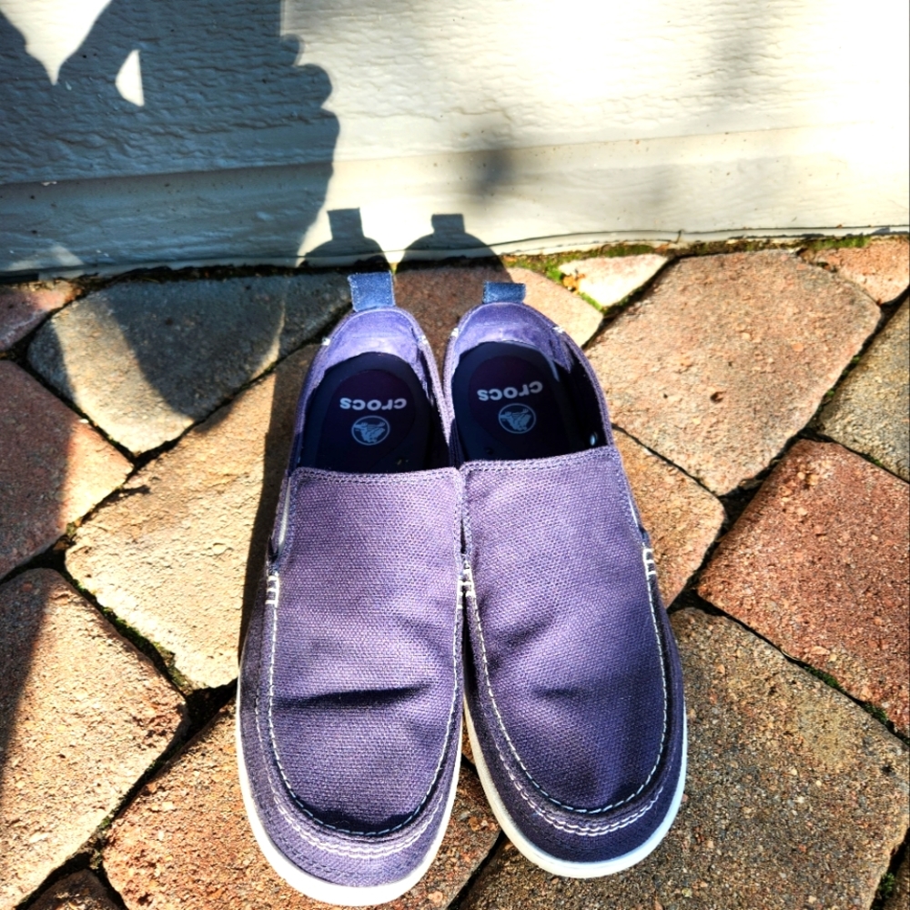 Crocs Navy Canvas Slip on Shoes